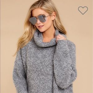 Grey cowl neck sweater size is a small/ medium